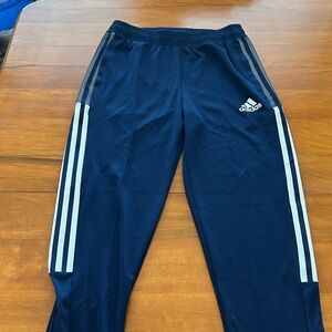 adidas Navy Joggers with White Side Stripes